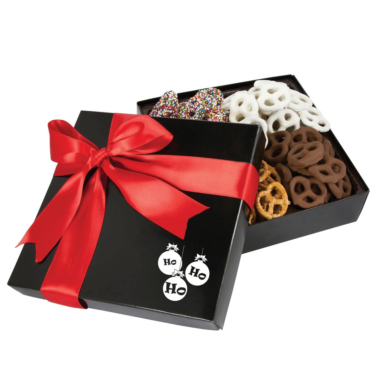Gourmet food gift with holiday saying